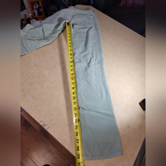AG Adriano Goldschmiede 26 Reg Stevie Light Green Pants corduroy ankle slim stra - Picture 7 of 14